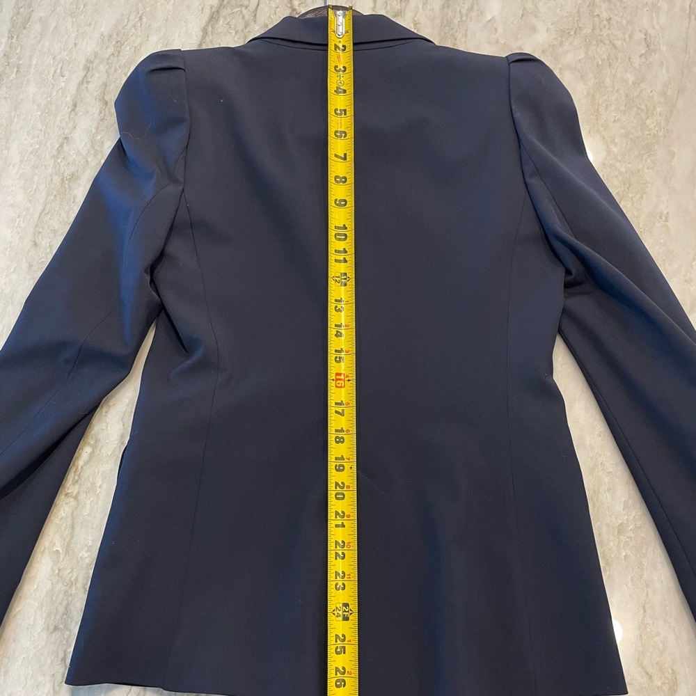Zara navy puffer blazer gold button - Picture 7 of 7